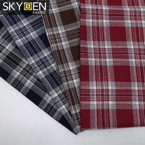 Новая мода 100% хлопчатобумажная пряжа окрашенная рубашка ткань меланж клетчатая ткань - Product Image 1
