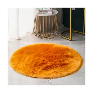 China Factory Wholesale Thick Fluggy Round Rug Fur Carpet White Carpet fox fur rugs faux fur leather rug