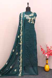 Nuevo diseño de moda Georgette y Santoon Material Pakistani Salwar Suit con Dupatta PARA VENTA DE EXPORTACIÓN - Product Image 4