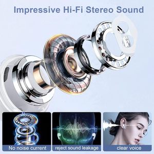 Huien <strong>Bluetooth</strong> Headset <strong>bluetooth</strong> 5.3 Headphones with 4 Enc <strong>Microphone</strong> Called Noise Reduction 40hrs of Wireless Ear Headset - Product Image 2