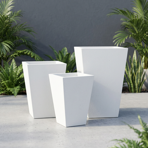 Set of 3 Jumbo Tapered <b>Planters</b> Concrete <b>Planter</b> Designed for Open Balconies Patios and <b>Large</b> Garden Borders - Product Image 6