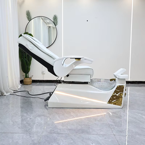 Fauteuil de pédicure blanc de luxe avec bol en cristal, mobilier professionnel pour salon de spa, station de pédicure pour salon de beauté des ongles - Product Image 5