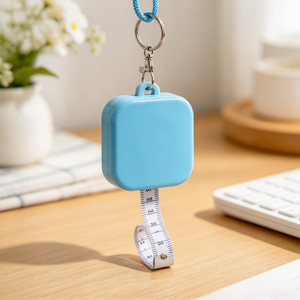 Cinta métrica cuadrada mini de color macaron, regla retráctil suave con cordón para la muñeca, personalizada con impresión, para regalo promocional - Product Image 5
