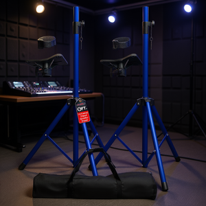 Soporte de Suelo Ajustable para Monitor de Estudio DJ, 72 Pulgadas, Acero, Marca SS HD, 2 Unidades, Color Azul, con Accesorios para Altavoces - Product Image 2