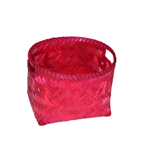 Cesta de almacenamiento ecológica hecha a mano Vintage de bambú personalizada mango multifuncional para contenedor de almacenamiento de ropa colorido barato - Product Image 1