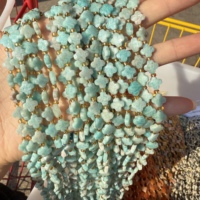 Perles en pierre d'amazonite naturelle facettées de 8 mm en forme de trèfle à quatre feuilles, perles de pierres précieuses, perles de cristal pour la guérison, perles en vrac pour la fabrication de bijoux