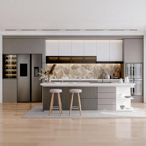 Mobili da cucina moderni in lega di alluminio semplice personalizzati in fabbrica con mobili da cucina pratici e di alta qualità impermeabili - Product Image 4