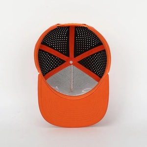 Custom High Quality Embroidery Logo Polyester Hat 5 Panel Laser Cut Hole Flat Brim Gorras <b>Waterproof</b> Metal Buckle Baseball <b>Cap</b> - Product Image 6