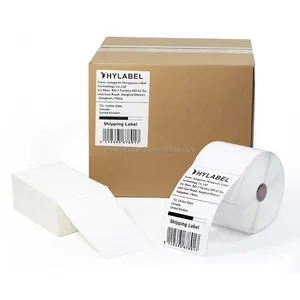 Custom 4x6 100x150mm Adhesive Paper Thermal Printer Label Roll Shipping Sticker 4x6 Thermal Packaging Label