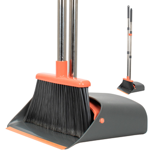 Juego de escoba y recogedor duradero de alta calidad 2 en 1 de HOLAMOPA con escoba de mango largo y recogedor duradero para una limpieza fácil del hogar - Product Image 1