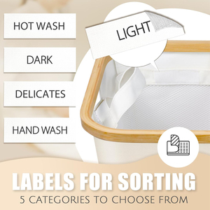 Quần áo cản trở cho giỏ giặt ráp nhỏ giặt cản trở với túi có thể tháo rời & tre xử lý - Product Image 3