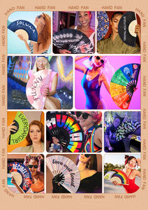 جودة طبيعية مراوح يد خيزران تصميم مخصص دعوة زفاف رسمت مراوح قماش مكسيكي - Product Image 6