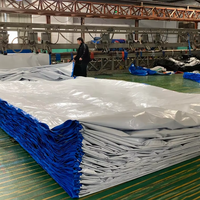 Bâche imperméable MILLION Pe en toile de jute, bleue et blanche, pour extérieur, jardin, bateau, voiture, camion, couverture de protection contre la pluie