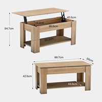 Mécanisme de levage hydraulique multifonctionnel pour table basse extensible avec charnière de rangement