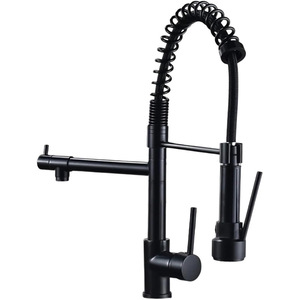 Moderno 360 in ottone girevole lavello da cucina maniglia del <span class=keywords><strong>rubinetto</strong></span> estraibile flessibile montato a ponte con doppia molla rubinetti da cucina - Product Image 4