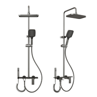 Ensemble de robinetterie de douche murale 858 à commande par bouton rotatif 4 fonctions, effet pluie, très populaire et très vendu, pour la rénovation de salles de bain d'hôtels modernes