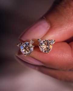 Classic Round Brilliant Diamond <b>Stud</b> Earrings 925 <b>Sterling</b> <b>Silver</b> Elegant Jewelry for Wedding Party Daily Wear - Product Image 1