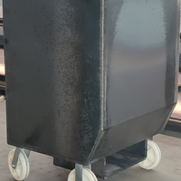 Chariot de vidage de déchets en tôle sur mesure, chariot à benne basculante en acier soudé, camion à ordures, finition thermolaquée, petites séries OEM ODM