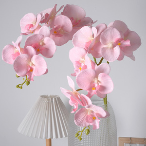 9 Têtes Naturel Papillon Rose <span class=keywords><strong>Orchidée</strong></span> Arrangement De Mariée <span class=keywords><strong>Orchidée</strong></span> En Latex 102Cm Papillon Unique Real Touch Orchidées Artificielles - Product Image 2