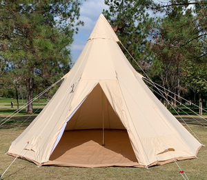 Tente tipi indienne en toile de coton imperméable pour l'extérieur, 3M, 4m, 5m, 6m, tente de camping en forme de pyramide - Product Image 6