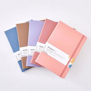 Custom Lined A5 Journal Notebook Pu Leather Hardcover Thread Sewing Bound Agenda Planner with Elastic Strap <b>Pen</b> Holder - Product Image 1