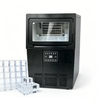 Machine à glaçons commerciale 100 lb/24H avec fonction de rappel de manque d'eau et de glace pleine, filtre, nettoyage automatique et dégivrage forcé