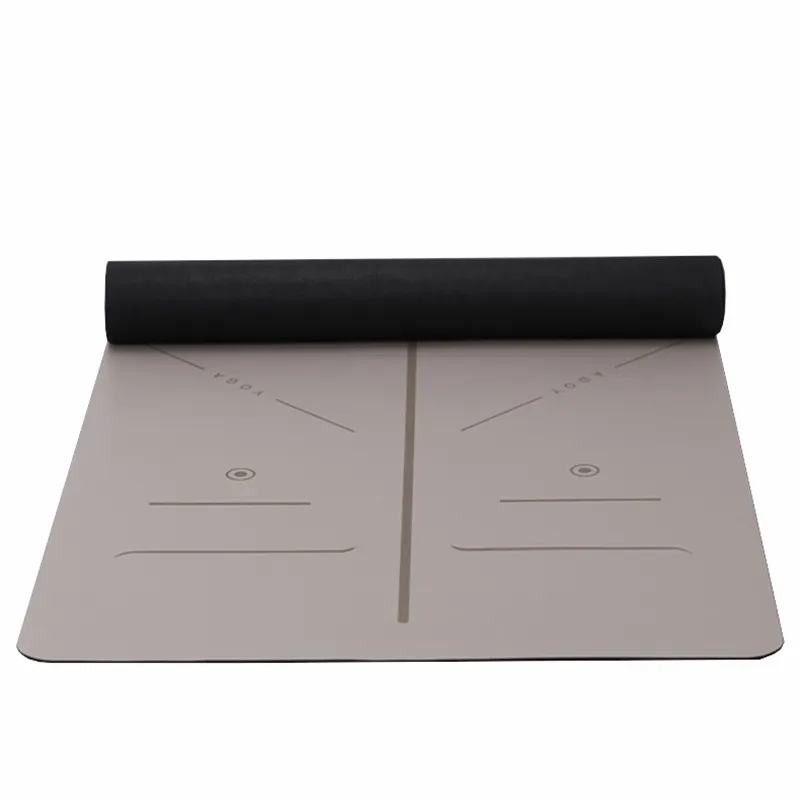 Dimensioni posture di vendita calda fornitore dorato non tossico logo personalizzato eco friendly tpe pone tappetini da yoga in gomma stampata grigio