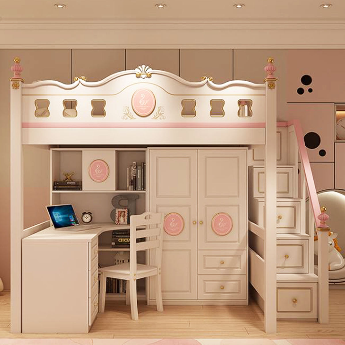 Móveis para Quarto Infantil, Cama Beliche com Escrivaninha, Escada e  Guarda-Roupa, Cama Beliche Moderna de Madeira com Armazenamento para  Crianças| Alibaba.com, image size:1200x1200