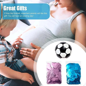 Género Reveal Ball Set Creative Exploding Powder Balón de fútbol Bebé Niños Niñas Ultimate Party Decoraciones Azul Rosa Polvo Lentejuelas - Product Image 3