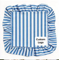 Serviettes en tissu carrées à volants à carreaux personnalisables en gros, serviettes de table réutilisables pour mariage, fête, banquet, occasions de Noël