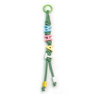 Breloque de sac personnalisée en corde, perles acryliques colorées en forme de lettres de l'alphabet, porte-clés avec décor en forme de cœur, accessoire pour sac à main, sac à dos - Product Image 3