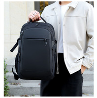 Sac à dos pour ordinateur portable étanche et antivol avec fermeture à glissière en polyester et port USB pour hommes, voyage d'affaires, collège et école