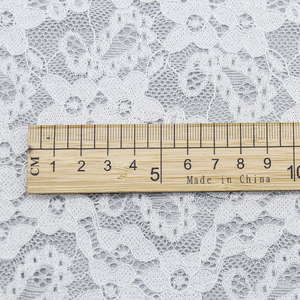 150cm Width <strong>Soft</strong> White <strong>Lace</strong> <strong>Fabric</strong> 90% Nylon 10% Spandex for Sportswear/Lingerie 15cm Pattern Height - Product Image 2