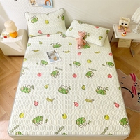 Ensemble de matelas en latex 3 pièces écologiques pour l'été avec motifs d'animaux floraux Drap de lit plat imperméable pour la maison et l'hôtel