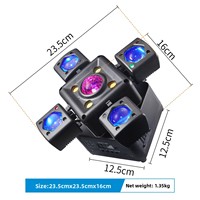 Alison Nouvelle Lumière de Scène à Motif Boule Magique à Quatre Ailes LED Laser Stroboscope DMX512 Tension Universelle Multi-Prises Colorée pour KTV Bar Intérieur
