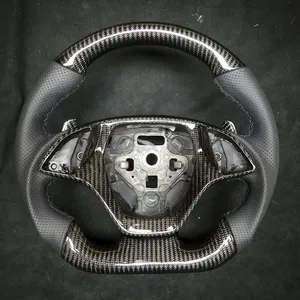 Volante Deportivo de Fibra de Carbono Forjado de 3 Brazos con LED, Compatible con <span class=keywords><strong>Chevrolet</strong></span> Corvette <span class=keywords><strong>Camaro</strong></span> C7 para ZR1 S7 SS <span class=keywords><strong>ZL1</strong></span> 2014-2019 RPM - Product Image 1