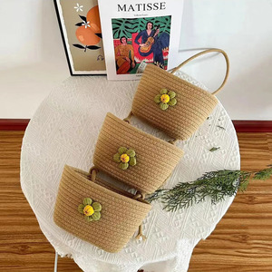 Panier suspendu en corde de coton tissée, organisateur mural pour sous-vêtements, chaussettes et articles divers - Product Image 6