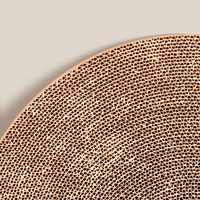 Grattoir à chat rond en carton durable 2 en 1, plateau tournant avec balles de suivi pour l'exercice des chats d'intérieur