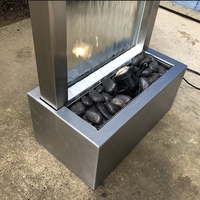Cascade en verre autoportante de jardin avec lumière LED, cascade murale intérieure, fontaine murale extérieure, cascades