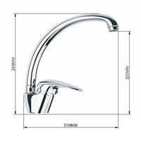 Robinet mitigeur de cuisine à col de cygne, monotrou de qualité garantie, robinets de cuisine en cuivre, Zinc et acier inoxydable