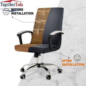 Silla de Oficina Ejecutiva Ergonómica Moderna, Económica, de Tela Negra, Giratoria, con Base de Acero Inoxidable - Product Image 4