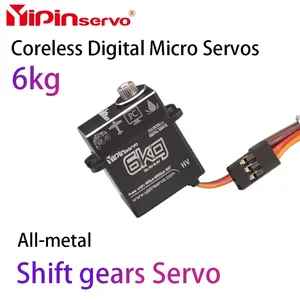 Yipinservo 6kg sans noyau Micro Servos Full Metal Gear 180 ° Shift Servo pour SCX10 Trax Trx4 <span class=keywords><strong>Trx6</strong></span> G63 Pièces de rechange RC Accs - Product Image 6