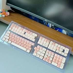 Teclas PBT Jelly Keycap Foundation 132 teclas lindas teclas personalizadas para interruptores <span class=keywords><strong>Cherry</strong></span> Gateron <span class=keywords><strong>MX</strong></span> Teclados mecánicos (rosa) - Product Image 2