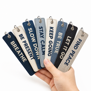 Porte-clés brodé personnalisé en acier inoxydable, directement de l'usine, avec logo, écologique, couleur/taille personnalisables pour promotion - Product Image 5