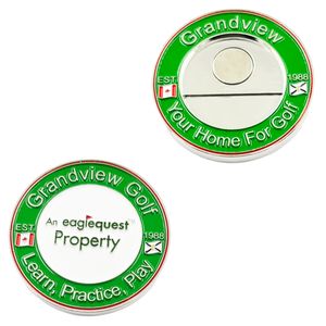 हटाने योग्य गेंद मार्कर के साथ चुंबकीय चांदी चुनौती सिक्का रखती है LinksWalker एनसीएए चुनौती सिक्का 2 टीम Logoed गोल्फ की गेंद के साथ मार्च - Product Image 3