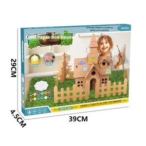 <span class=keywords><strong>Maison</strong></span> artisanale pour enfants transfrontalière, matériaux de fabrication de cabane en carton, boîte en papier graffiti de Noël, jouet <span class=keywords><strong>maison</strong></span>, ensemble cadeau - Product Image 5