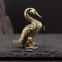 1 pièce Figurine de canard en laiton massif, créative, pour le thé, animal de bureau, canards en laiton rétro, artisanat, décoration, ornements