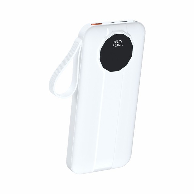 XT11A Ultra Slim White 10000mAh PD 30W Li-Polymer Fast Charging Power Bank LED Digital Display Micro USB Type-C Output Portable