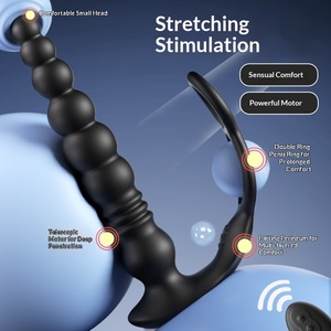 لعبة جنسية للرجال البالغين، حلقة مزدوجة مرنة مقاومة للماء، سدادة شرجية، مدلك البروستاتا، أدوات إثارة جنسية - Product Image 2