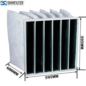 Personalizado G3 G4 M5 Eficiencia media Carbón activado Marco de aluminio Bolsa de bolsillo Filtro de aire para SALA DE LIMPIEZA HVAC - Product Image 1
